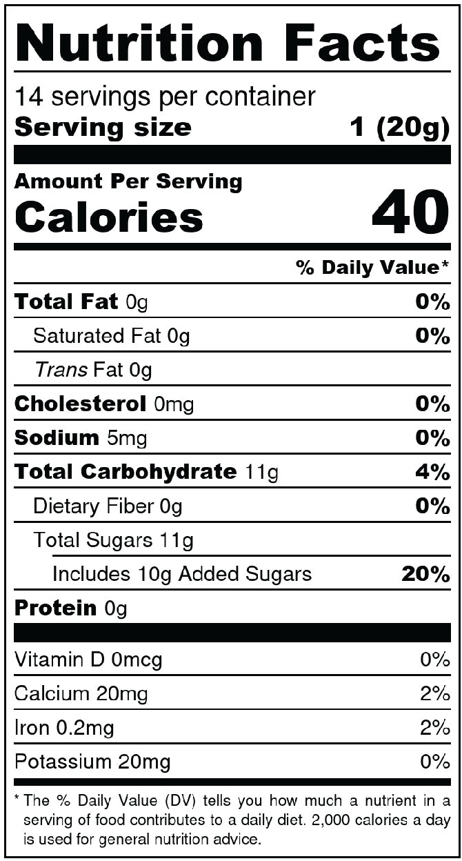 The Jam Stand: Strawberry Jam nutrition facts