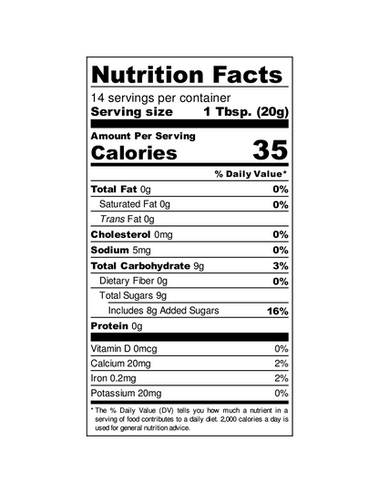 The Jam Stand: Onion Jam nutrition facts